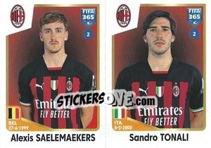 Sticker Alexis Saelemaekers / Sandro Tonali - FIFA 365: 2022-2023 - Panini