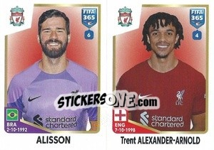 Sticker Alisson / Trent Alexander-Arnold - FIFA 365: 2022-2023 n. 70 - Panini