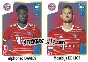 Figurina Alphonso Davies / Matthijs de Ligt - FIFA 365: 2022-2023 - Panini