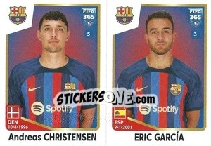 Sticker Andreas Christensen / Eric García - FIFA 365: 2022-2023 n. 153 - Panini