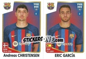 Sticker Andreas Christensen / Eric García - FIFA 365: 2022-2023 - Panini