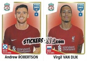 Sticker Andrew Robertson / Virgil van Dijk - FIFA 365: 2022-2023 n. 73 - Panini