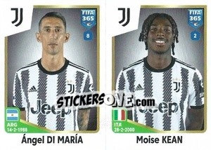 Sticker Ángel Di María / Moise Kean - FIFA 365: 2022-2023 n. 322 - Panini