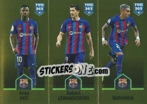 Sticker Ansu Fati / Robert Lewandowski / Raphinha - FIFA 365: 2022-2023 n. 161 - Panini