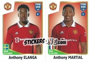 Sticker Anthony Elanga / Anthony Martial - FIFA 365: 2022-2023 n. 114 - Panini