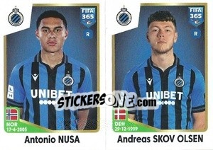 Sticker Antonio Nusa / Andreas Skov Olsen - FIFA 365: 2022-2023 n. 34 - Panini