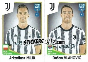 Sticker Arkadiusz Milik / Dušan Vlahović - FIFA 365: 2022-2023 n. 323 - Panini