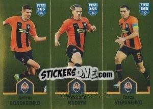 Sticker Artem Bondarenko / Mykhailo Mudryk / Taras Stepanenko - FIFA 365: 2022-2023 n. 411 - Panini