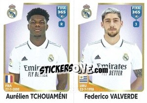 Cromo Aurélien Tchouaméni / Federico Valverde - FIFA 365: 2022-2023 - Panini