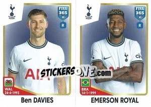Sticker Ben Davies / Emerson Royal - FIFA 365: 2022-2023 - Panini