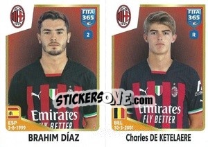 Sticker Brahim Díaz / Charles De Ketelaere - FIFA 365: 2022-2023 - Panini
