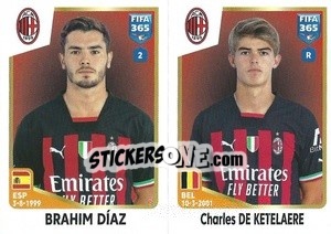 Cromo Brahim Díaz / Charles De Ketelaere - FIFA 365: 2022-2023 - Panini