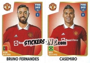 Sticker Bruno Fernandes / Casemiro - FIFA 365: 2022-2023 - Panini