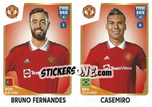 Sticker Bruno Fernandes / Casemiro - FIFA 365: 2022-2023 n. 109 - Panini