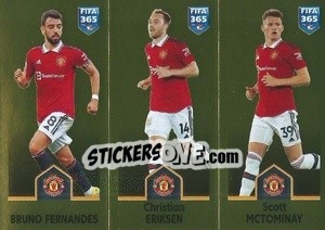 Sticker Bruno Fernandes / Christian Eriksen / Scott McTominay - FIFA 365: 2022-2023 n. 107 - Panini