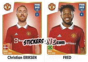 Sticker Christian Eriksen / Fred - FIFA 365: 2022-2023 - Panini