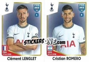 Sticker Clément Lenglet / Cristian Romero - FIFA 365: 2022-2023 n. 121 - Panini