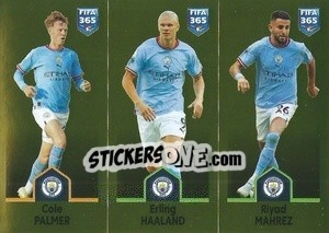 Sticker Cole Palmer / Erling Haaland / Riyad Mahrez - FIFA 365: 2022-2023 n. 97 - Panini