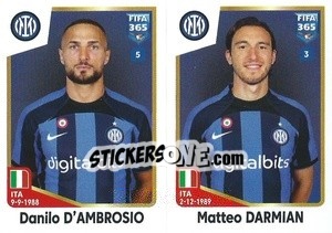 Sticker Danilo D’Ambrosio / Matteo Darmian - FIFA 365: 2022-2023 n. 297 - Panini