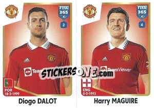 Figurina Diogo Dalot / Harry Maguire - FIFA 365: 2022-2023 - Panini