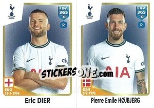 Sticker Eric Dier / Pierre Emile Højbjerg - FIFA 365: 2022-2023 n. 126 - Panini