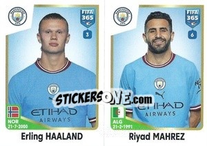 Sticker Erling Haaland / Riyad Mahrez - FIFA 365: 2022-2023 - Panini