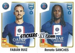 Sticker Fabián Ruiz / Renato Sanches - FIFA 365: 2022-2023 n. 222 - Panini