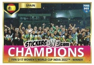Sticker FIFA U-17 Women’s World Cup Winner - FIFA 365: 2022-2023 n. 432 - Panini
