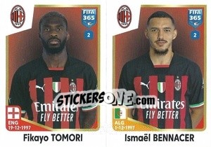 Cromo Fikayo Tomori / Ismaël Bennacer - FIFA 365: 2022-2023 - Panini