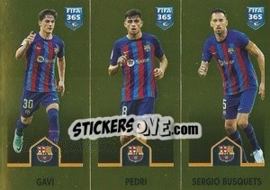 Sticker Gavi / Pedri / Sergio Busquets - FIFA 365: 2022-2023 - Panini