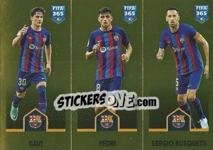 Figurina Gavi / Pedri / Sergio Busquets - FIFA 365: 2022-2023 - Panini