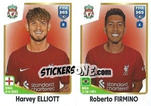 Cromo Harvey Elliott / Roberto Firmino - FIFA 365: 2022-2023 - Panini