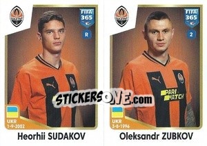 Sticker Heorhii Sudakov / Oleksandr Zubkov - FIFA 365: 2022-2023 n. 418 - Panini