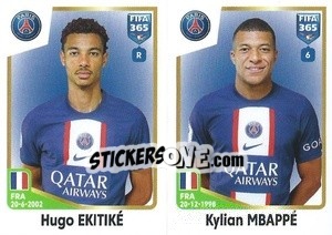 Cromo Hugo Ekitiké / Kylian Mbappé - FIFA 365: 2022-2023 - Panini