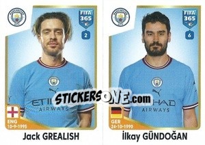 Sticker Jack Grealish / İlkay Gündoğan - FIFA 365: 2022-2023 n. 95 - Panini