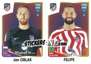 Sticker Jan Oblak / Felipe - FIFA 365: 2022-2023 - Panini