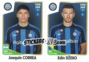 Sticker Joaquín Correa / Edin Džeko - FIFA 365: 2022-2023 n. 306 - Panini