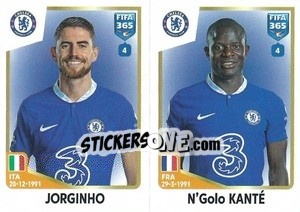 Sticker Jorginho / N’Golo Kanté - FIFA 365: 2022-2023 n. 62 - Panini