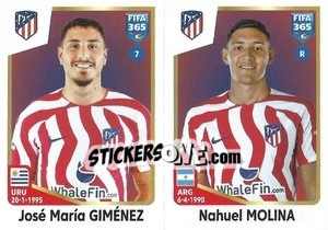 Sticker José María Giménez / Nahuel Molina - FIFA 365: 2022-2023 n. 136 - Panini