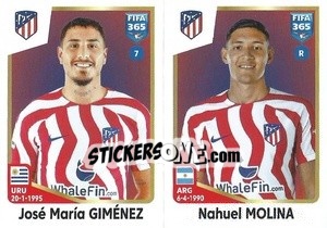 Cromo José María Giménez / Nahuel Molina - FIFA 365: 2022-2023 - Panini