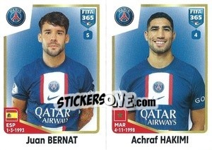 Sticker Juan Bernat / Achraf Hakimi - FIFA 365: 2022-2023 n. 216 - Panini