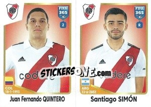 Sticker Juan Fernando Quintero / Santiago Simón - FIFA 365: 2022-2023 - Panini