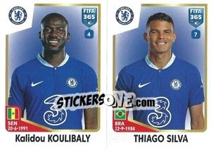 Sticker Kalidou Koulibaly / Thiago Silva - FIFA 365: 2022-2023 n. 58 - Panini