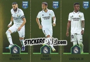 Sticker Karim Benzema / Eden Hazard / Vinícius Jr - FIFA 365: 2022-2023 - Panini