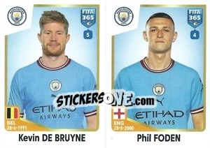 Sticker Kevin De Bruyne / Phil Foden - FIFA 365: 2022-2023 n. 94 - Panini