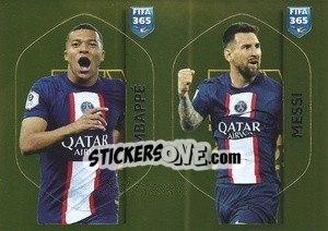 Sticker Kylian Mbappé (Paris Saint-Germain) / Lionel Messi (Paris Saint-Germain) - FIFA 365: 2022-2023 n. MBA-MES - Panini