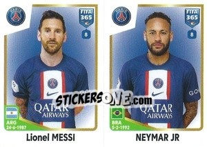 Figurina Lionel Messi / Neymar Jr - FIFA 365: 2022-2023 - Panini