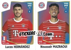 Sticker Lucas Hernández / Noussair Mazraoui - FIFA 365: 2022-2023 n. 233 - Panini