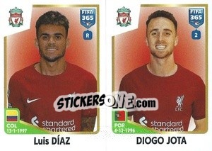 Sticker Luis Díaz / Diogo Jota - FIFA 365: 2022-2023 n. 80 - Panini