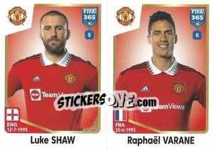 Sticker Luke Shaw / Raphaël Varane - FIFA 365: 2022-2023 n. 106 - Panini